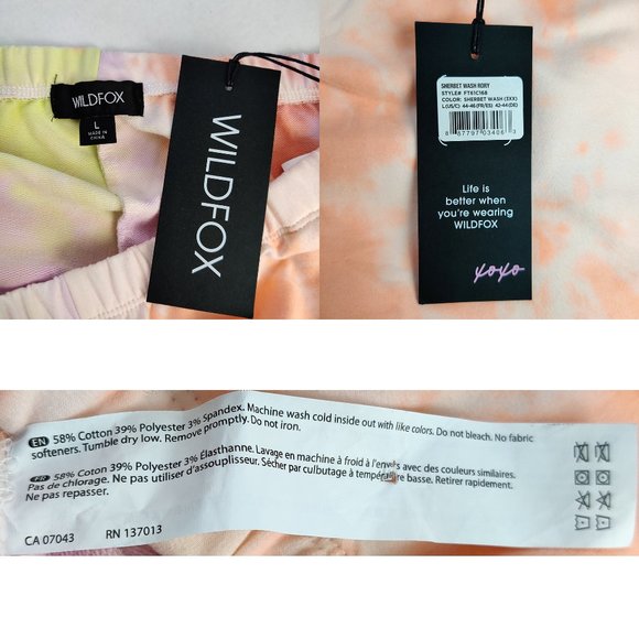 NEW WILDFOX Tie Dye Joggers Sweatpants Large - Picture 9 of 12